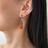 Vintage water drop art design earrings