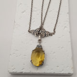 British double layered chain pendant necklace