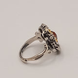 Bavarian Vintage Antique Finish Two-Tone Gold Sterling Silver Ring,