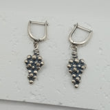 Vintage inspired Grape silver earrings