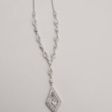 Geometric VTG design Y-shaped silver necklace