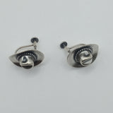 Far west oxidize Silver Earrings Cowboy Hat design