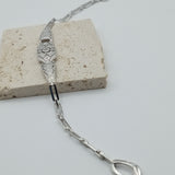 Art deco era inspired silver bar bracelet