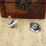 Far west oxidize Silver Earrings Cowboy Hat design
