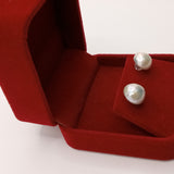 Natural waterpearl stud in red gift box