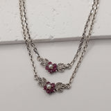 Authentic Rokuzan Japan Necklace | 925 Sterling Silver Genuine Ruby & Freshwater Pearl Necklace