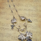 Vine vintage design handcrafted silver necklace