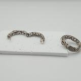 Antique Italian VTG design style silver Creole earrings