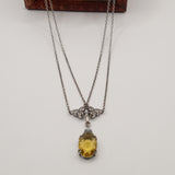 British double layered chain pendant necklace