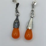 Vintage water drop art design earrings