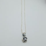 Antique Pe design inspired platinum gray natural pearl silver pendant