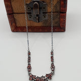 British vtg style Garnet flower necklace