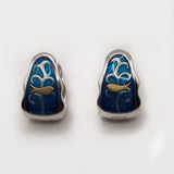 Ocean blue fish art design earrings