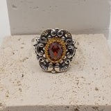 Bavarian Vintage Antique Finish Two-Tone Gold Sterling Silver Ring,