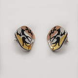Cowboy chase cactus design silver earrings