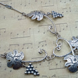 Vine vintage design handcrafted silver necklace