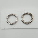 Antique Italian VTG design style silver Creole earrings