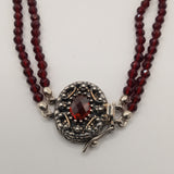 Victorian antique bohemian-style silver and garnet collar necklace