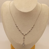 Geometric VTG design Y-shaped silver necklace