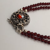 Victorian antique bohemian-style silver and garnet collar necklace