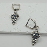 Vintage inspired Grape silver earrings