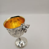 Crown vintage design natural pearl silver ring