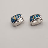Ocean blue fish art design earrings