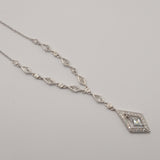 Geometric VTG design Y-shaped silver necklace