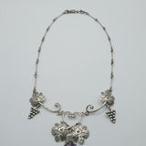 Vine vintage design handcrafted silver necklace