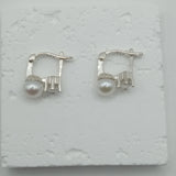 Old money unique style plug  earrings with  natural pearl and  sterling silver