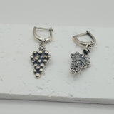 Vintage inspired Grape silver earrings