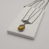 British double layered chain pendant necklace