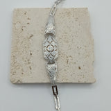 Art deco era inspired silver bar bracelet