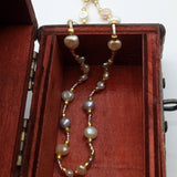 Fairy bead natural baroque multi color pearl sterling silver necklace