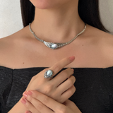 PERLi design with natural map stone ring