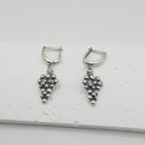 Vintage inspired Grape silver earrings