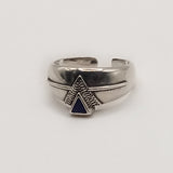 Vintage pyramid design silver adjustable ring