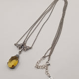 British double layered chain pendant necklace