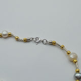 Fairy bead natural baroque multi color pearl sterling silver necklace