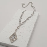 Geometric VTG design Y-shaped silver necklace