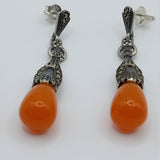 Vintage water drop art design earrings