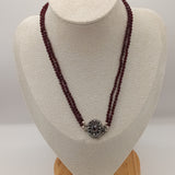 Victorian antique bohemian-style silver and garnet collar necklace