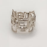 Architectural vintage design silver ring