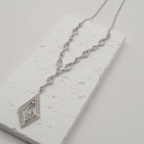 Geometric VTG design Y-shaped silver necklace