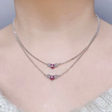 Authentic Rokuzan Japan Necklace | 925 Sterling Silver Genuine Ruby & Freshwater Pearl Necklace