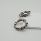 Antique Italian VTG design style silver Creole earrings