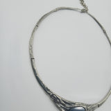 Pe inspired design with natural map stone choker