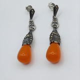 Vintage water drop art design earrings