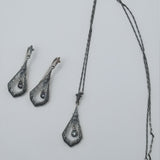 Art deco era triangular design jewelry set