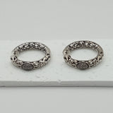 Antique Italian VTG design style silver Creole earrings